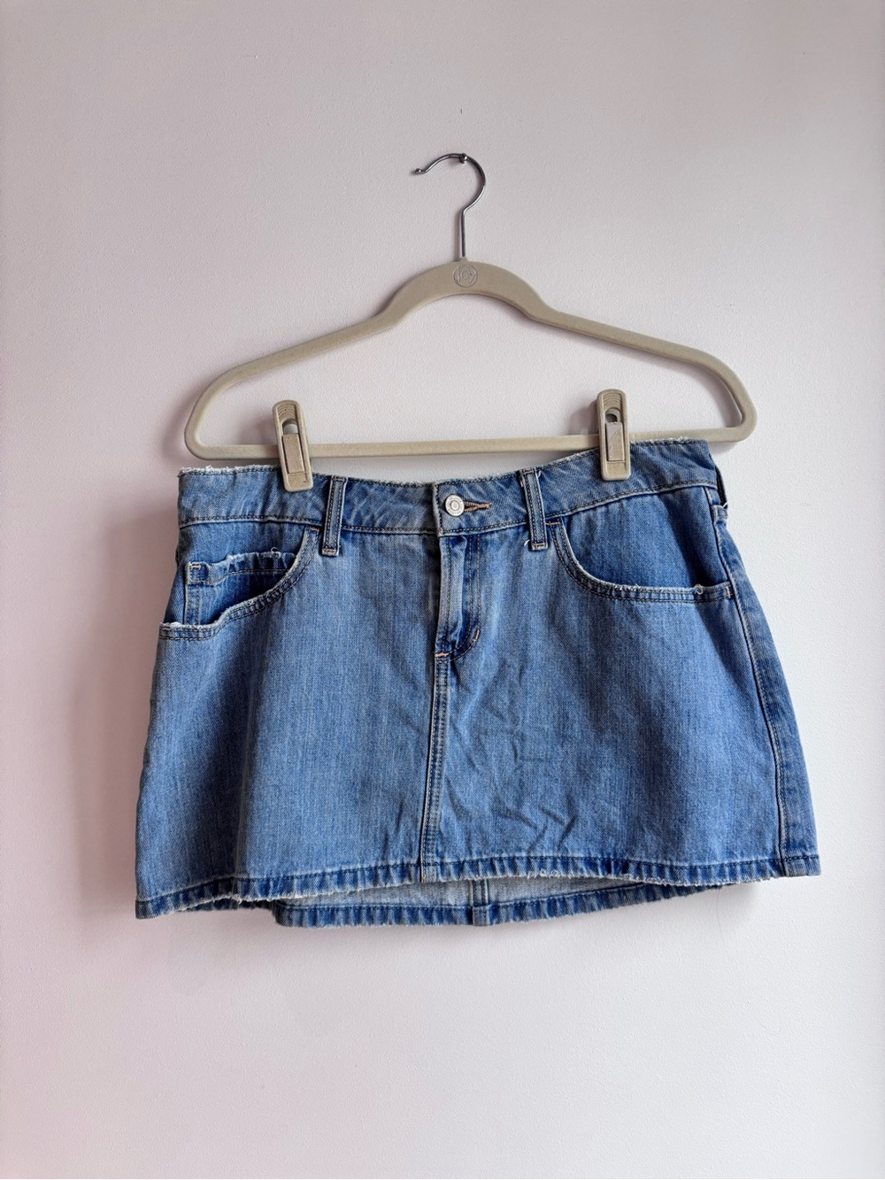 Hollister Light Blue Denim Mini Skirt Size 29/8